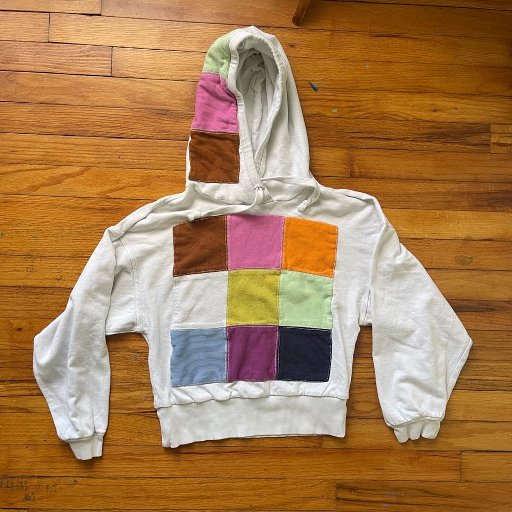 Anthropologie Multicolor Patchwork Hoodie